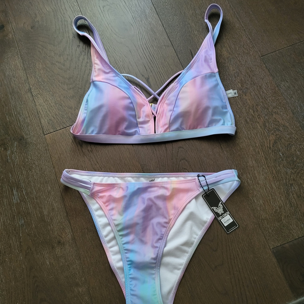 Pastel Tie-Dye Bikini Set Size XL *New With Tags*